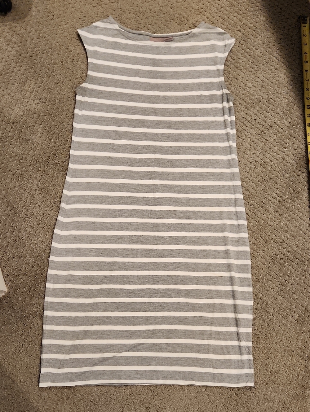 NEW* Chicos Striped Sleeveless Knit Dress - Gray & White Small